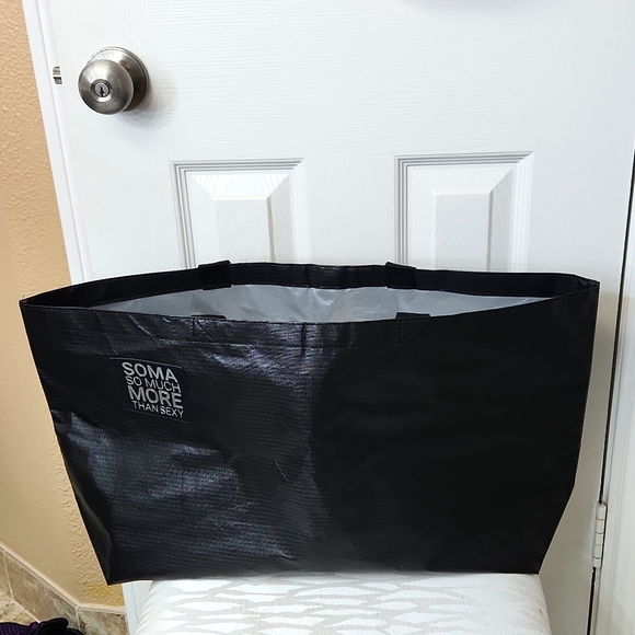 NWT, Soma Black, Silver Tote, Large, Light Weight, Travel - Picture 8 of 9